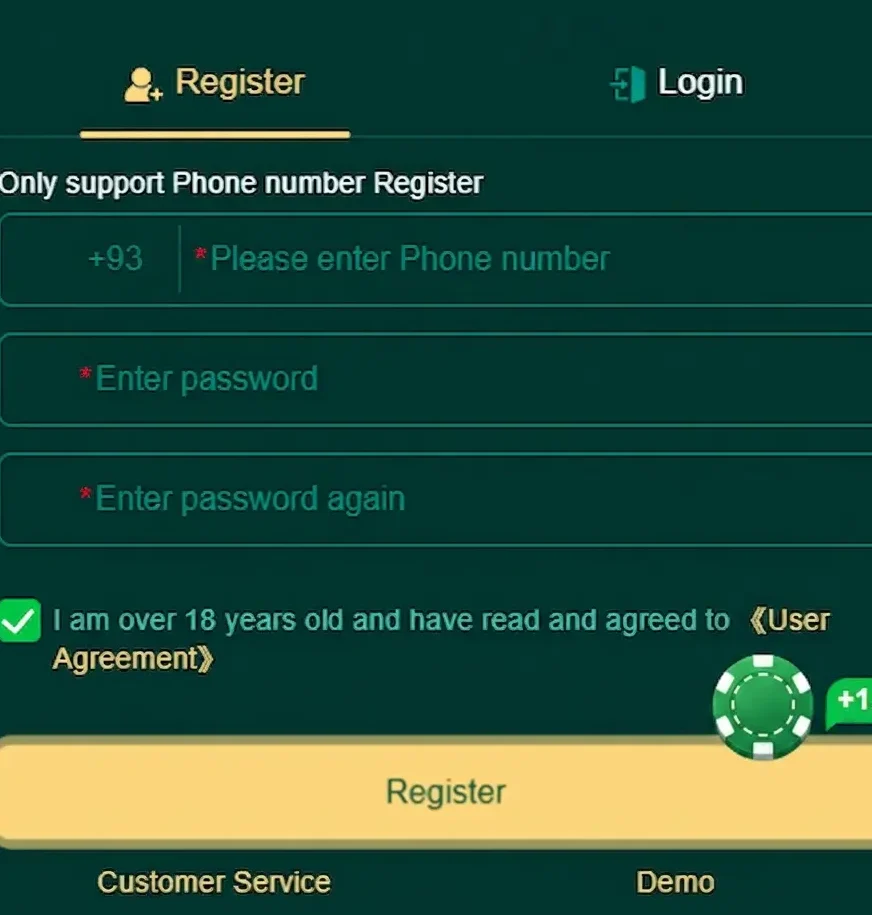 2go game, screenshot of registration process of the game