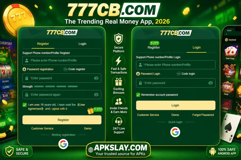 777cb Game Login and Signup