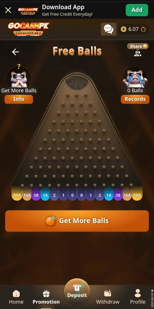 gocash-game-freeball-registration-bonus