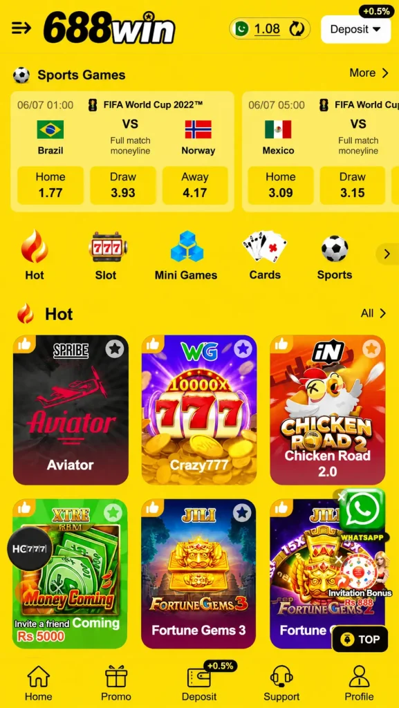 688win game homepage screenshot