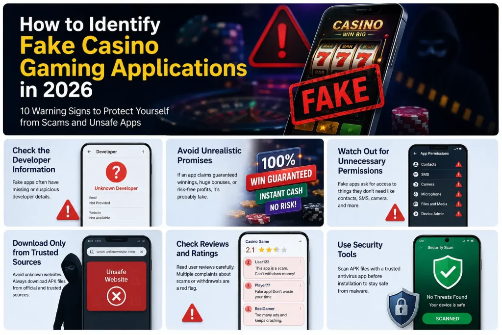how to identify fake casino gaming app