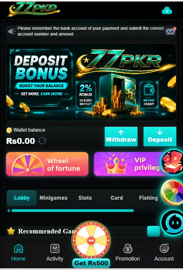 77pkr apk games homepage screenshot